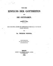 Cover of: Von dem Einfluss der Gottheiten auf die Ortsnamen