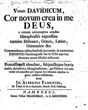 Cover of: Votum Davidicum, cor novum crea in me Deus, a centum quinquaginta amplius metaphrastis expressum ...