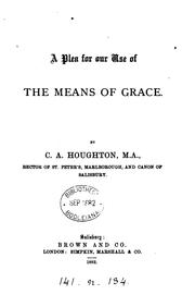 Cover of: A plea for our use of the means of grace by 