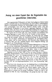 Cover of: Auszug aus einem Exposé über die Organisation des gewerblichen Unterrichts in Österreich