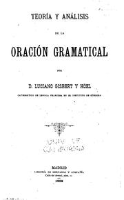 Cover of: Teoría y análisis de la oración gramatical by 