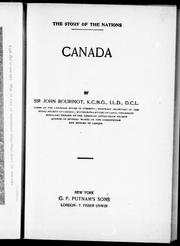 Cover of: Canada by by Sir John Bourinot.