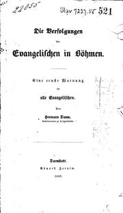 Cover of: Die Verfolgungen der Evangelischen in Böhmen by 