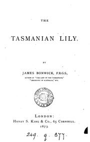 Cover of: The Tasmanian lily