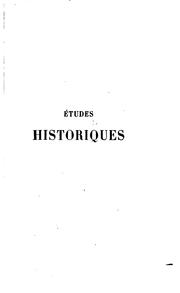 Cover of: Études historiques: la Germanie aux VIIIe et IXe siècles : formation de la ... by 