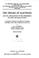 Cover of: The Theory of Electrons and Its Applications to the Phenomena of Light and ...