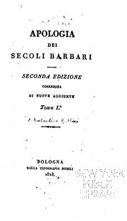 Cover of: Apologia dei secoli barbari