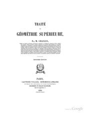Cover of: Traité de géométrie superieure by Michel Chasles