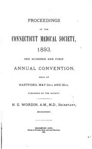 Cover of: Proceedings of the Connecticut Medical Society ...