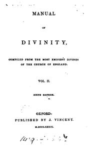 Cover of: Manual of divinity, compiled from the most eminent divines of the Church of England