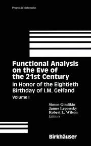Cover of: Functional Analysis on the Eve of the 21st Century Volume I by 