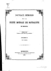 Cover of: Nouveaux mémoires de la société impériale des naturalistes de Moscou