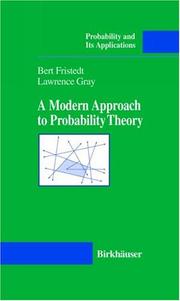 Cover of: A modern approach to probability theory by Bert Fristedt