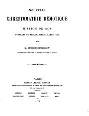 Cover of: Nouvelle Chrestomathie démotique, mission de 1878, contrats de Berlin, Vienne, Leyde, etc by 