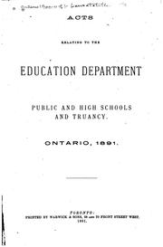 Cover of: Acts Relating to the Department, Public and High Schools, with Departmental Regulations | 