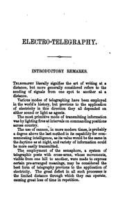 Cover of: Electro-telegraphy by 