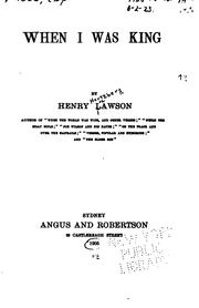 Cover of: When I was King: Poems by Henry Lawson