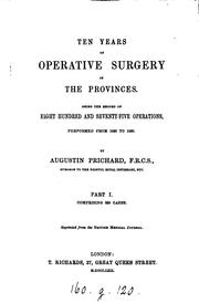 Cover of: Ten years of operative surgery in the provinces