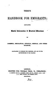 Cover of: Tegg's handbook for emigrants