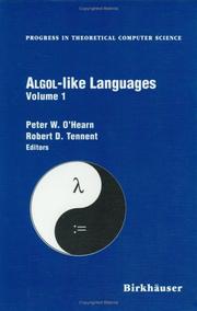 Cover of: Algol-like Languages (Progress in Theoretical Computer Science) by R. D. Tennent, Peter O'Hearn, Robert Tennent, Peter O'Hearn, Robert Tennent