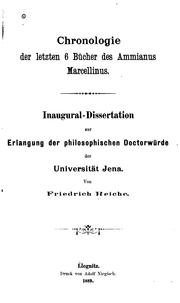 Cover of: Chronologie der letzten 6 Bücher des Ammianus Marcellinus