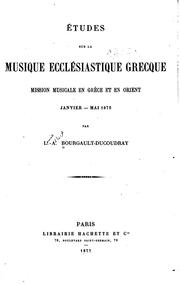 Cover of: Études sur la musique occlésiastique grocque: mission musicale en Grèce et ...