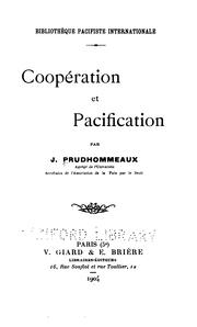 Cover of: Cooperation et pacification