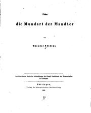Cover of: Ueber die Mundart der Mandäer by Theodor Nöldeke