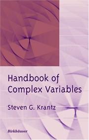 Cover of: Handbook of Complex Variables by Steven G. Krantz