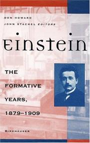 Cover of: Einstein: the formative years, 1879-1909