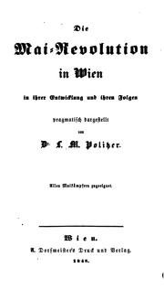 Cover of: Die Mai-revolution in Wien: In ihrer Entwicklung und ihre Folgen by 