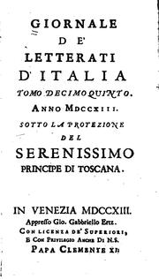 Cover of: Giornale de' letterati d'Italia