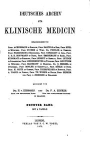 Cover of: Deutsches Archiv für klinische Medizin by [name missing]