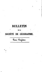 Cover of: Bulletin de la Société de géographie