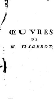 Cover of: Œuvres philosophiques et dramatiques de M. Diderot by Denis Diderot