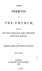 Cover of: Three sermons on the Church