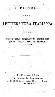 Cover of: Repertorio della letteratura italiana: ovvero Guida alla conoscenza della ...