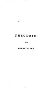 Cover of: Theodric, and other poems