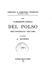 Cover of: Sulle variazioni locali del polso nell'antibraccio dell'uomo