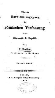 Cover of: Untersuchungen über römische Verfassung und Geschichte. Erster Theil, ueber ...