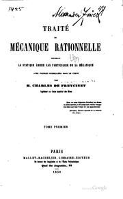 Cover of: Traité de mécanique rationelle: comprenant la statique comme cas particulier ...