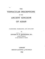 Cover of: The Vernacular Inscriptions of the Ancient Kingdom of Alban