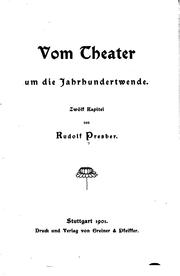 Cover of: Vom Theater um die Jahrhundertwende: Zwölf Kapitel