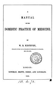 Cover of: A manual of the domestic practice of medicine by 