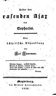 Cover of: Ueber den rasenden Ajax des Sophocles