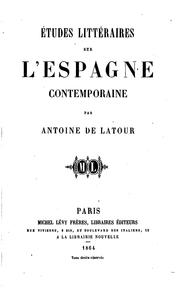 Cover of: Études littéraires sur l'Espagne contemporaine