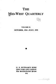 Cover of: The Mid-west Quarterly