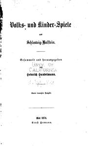 Cover of: Volk- und Kinder-Spiele aus Schleswig-Holstein