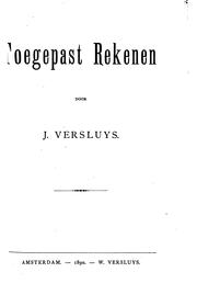 Cover of: Toegepast Rekenen by Jan Versluys