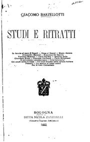 Cover of: Studi e ritratti by Giacomo Barzellotti